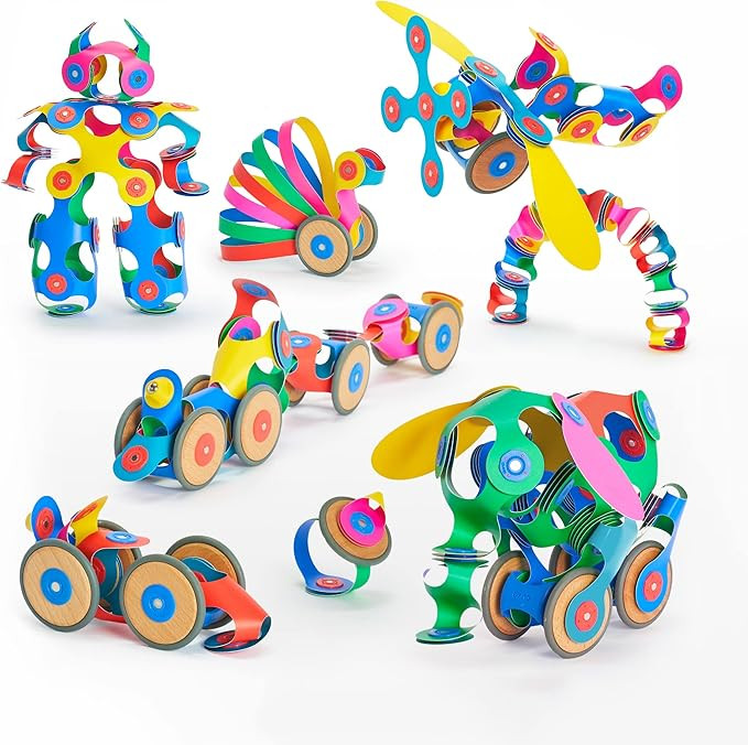 Clixo Wheel Creator Pack - 72 pieces Construction Magnet Toy. Flexible, Creative-Boosting Magneti... | Amazon (US)