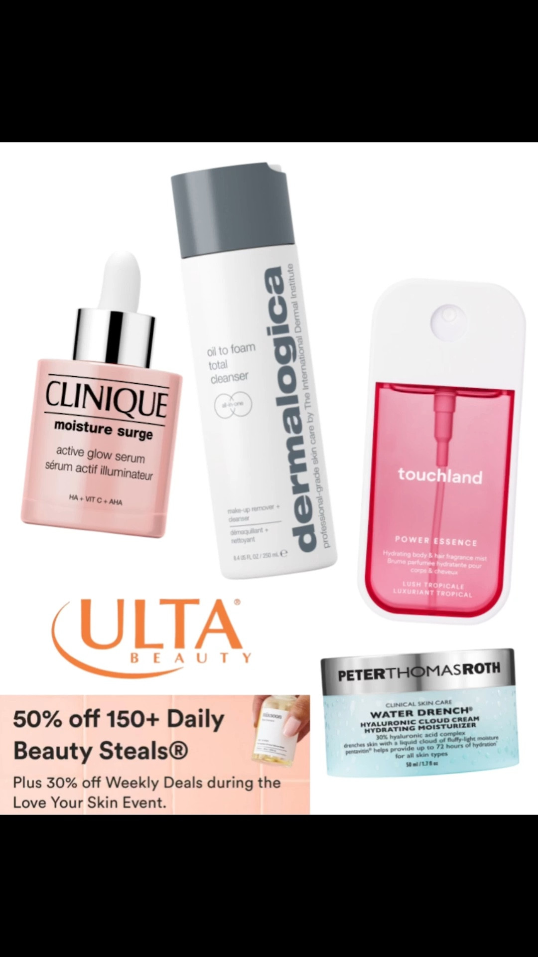 Last day of Ulta’s Love Your Skin Event — shop today’s skin loving steals 🛍️💖

#Skincare #Ulta #Skin #LoveYourSkinEvent #UltaBeauty #Clinique #PeterThomasRoth #Touchland #Dermalogica #LeahGlows

#LTKSaleAlert #LTKFindsUnder50 #LTKBeauty