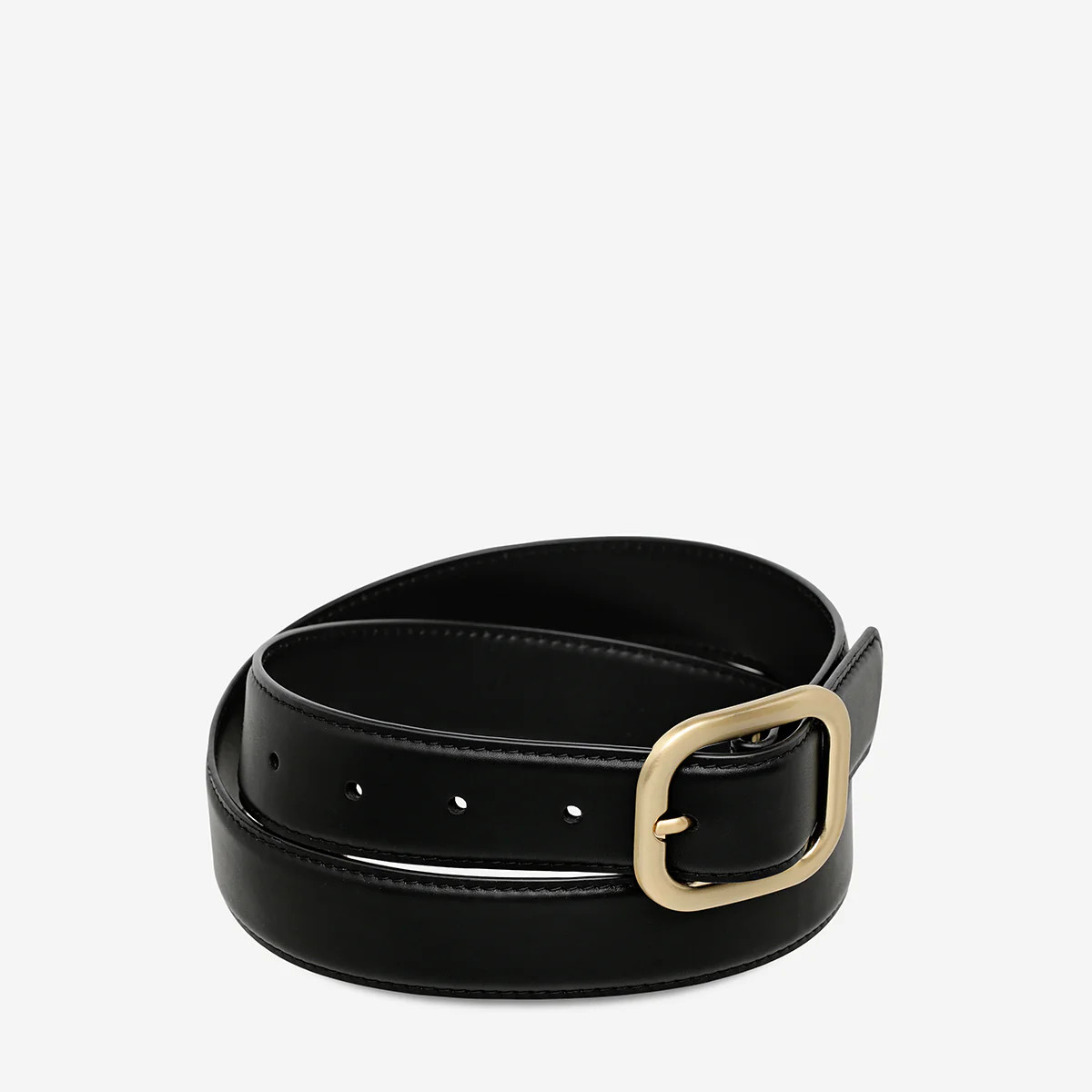 Falling Quiet Women's Black Nappa/Gold Leather Belt | Status Anxiety\u00ae | Status Anxiety 