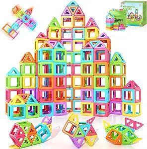 Upgraded Magnetic Blocks Tiles Toddler Toys for 3 4 5 6 7 8 Year Old Girls and Boys Gifts Magneti... | Amazon (US)