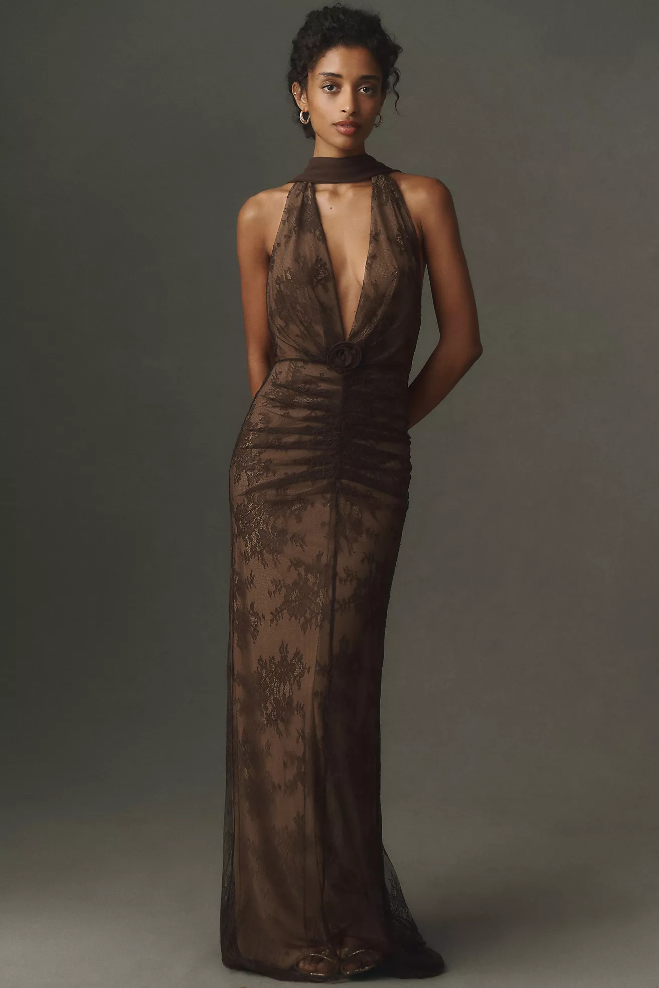 De La Vali Amora Rosette Maxi Dress | Anthropologie (US)