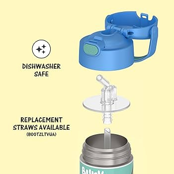 THERMOS FUNTAINER 12 Ounce Stainless Steel Vacuum Insulated Kids Straw Bottle, Bluey | Amazon (US)