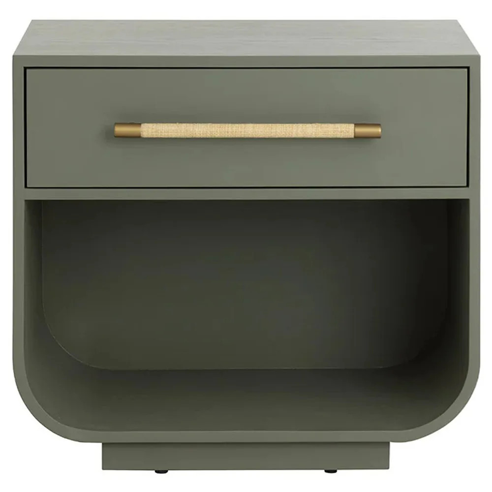 Ayelet Modern Classic Green Oak Nightstand | Kathy Kuo Home