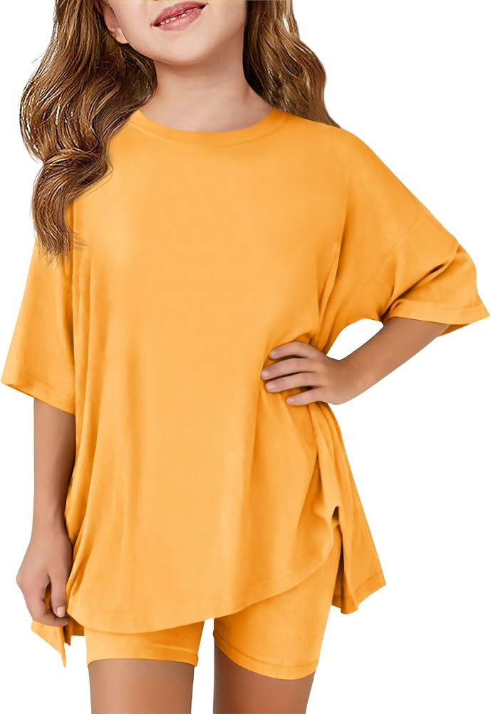 Haloumoning Girls Summer Lounge Set Oversized 2 Piece Clothing Sets | Amazon (US)