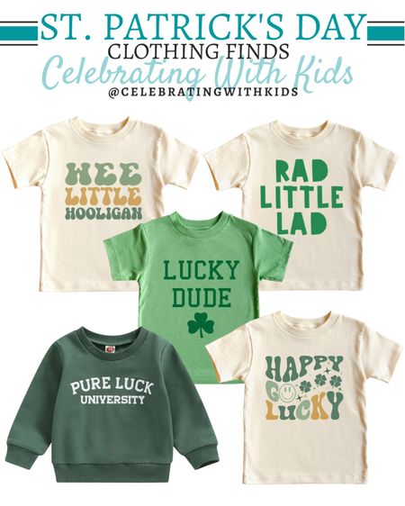 St. Patrick’s Day graphic tees for kids are a festive way to celebrate! 

St. Patrick’s Day, green kid’s clothing, kid’s graphic tee, green clover shirt, kids clover shirt

#LTKunder50 #LTKSeasonal #LTKkids