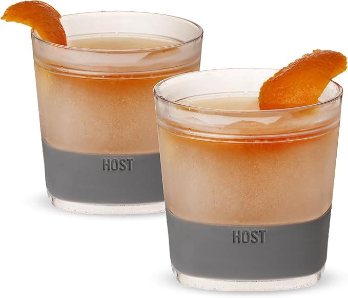 Host Freeze Cooling cups set of 2, Old Fashioned Glass with Silicone band for Bourbon, Scotch, an... | Amazon (US)