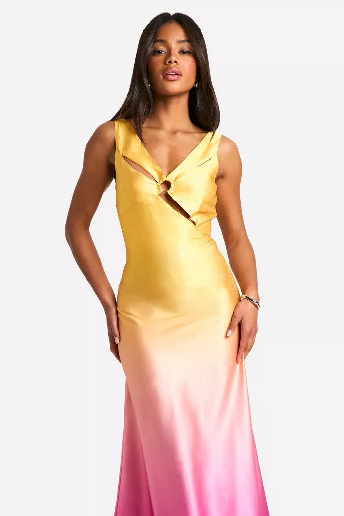 Satin Ombre Cut Out Maxi Dress | Boohoo.com (UK & IE)