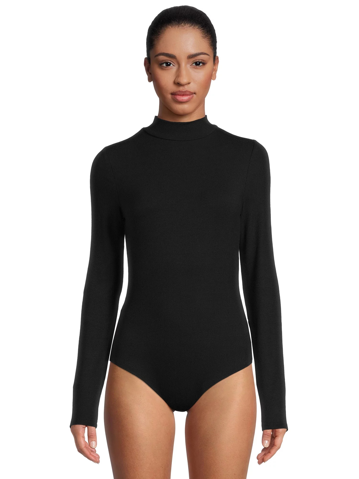 Self Esteem Juniors Ribbed Mock Neck Bodysuit - Walmart.com | Walmart (US)