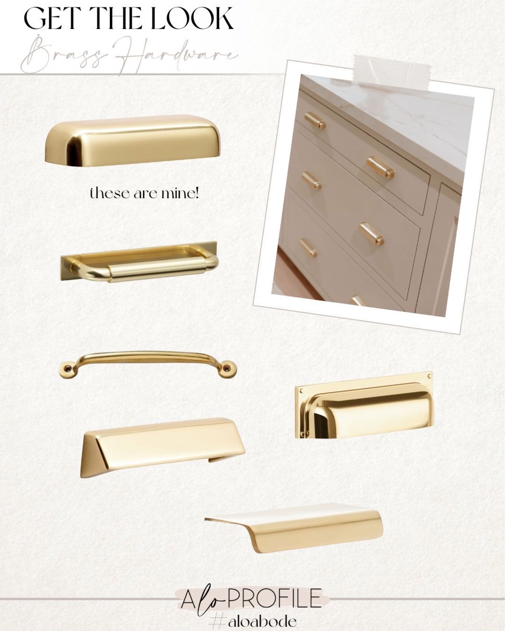 Get The Look // kitchen hardware, brass hardware, edge pulls, rejuvenation hardware, brass kitchen, minimal hardware, modern kitchen hardware, modern kitchen

#LTKhome