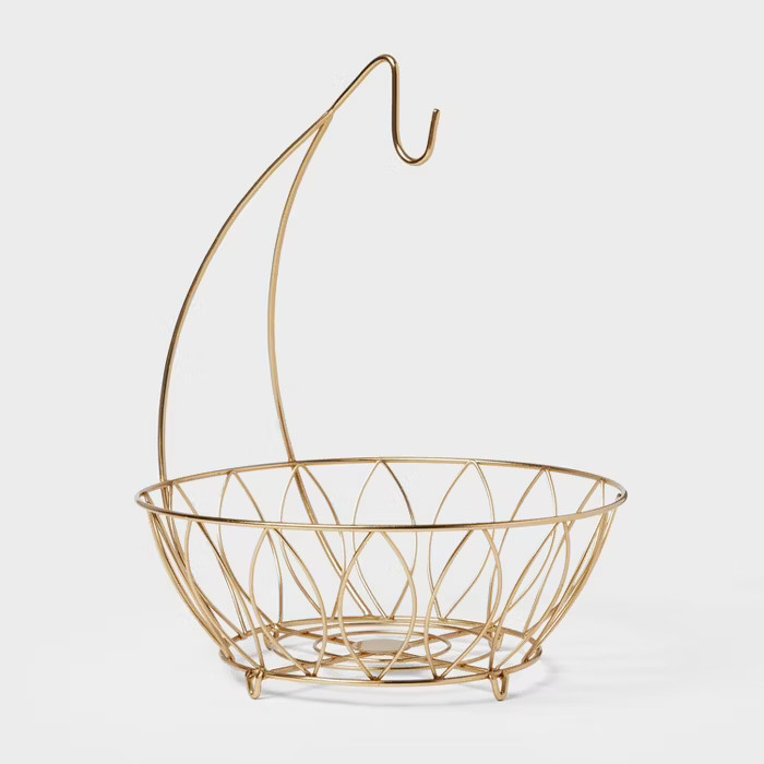 Iron Wire Fruit Basket with Banana Hanger Gold - Threshold™ | Target