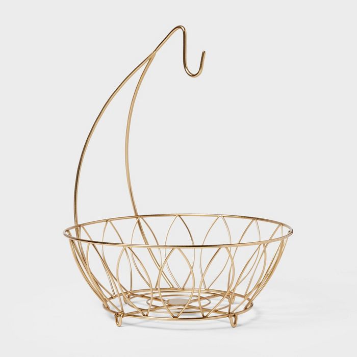 Iron Wire Fruit Basket with Banana Hanger Gold - Threshold™ | Target