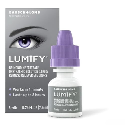 LUMIFY Eye Drops for Red Eyes, Redness Reliever for Brighter Looking Eyes, Works in 1 Minute & Lasts Up to 8 Hours, Eye Drops, 0.25 Fl Oz (7.5mL) | Amazon (US)