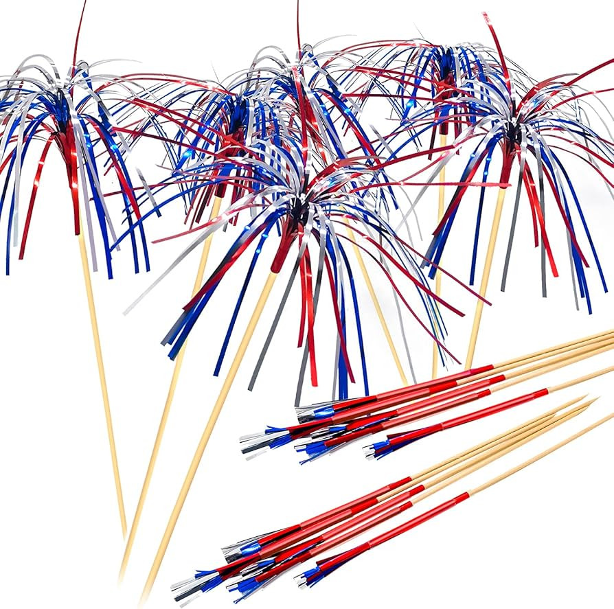 Firework Picks 100 Pack 4th of July Cocktail Picks Patriotic Decorative Red White Blue Firework P... | Amazon (US)