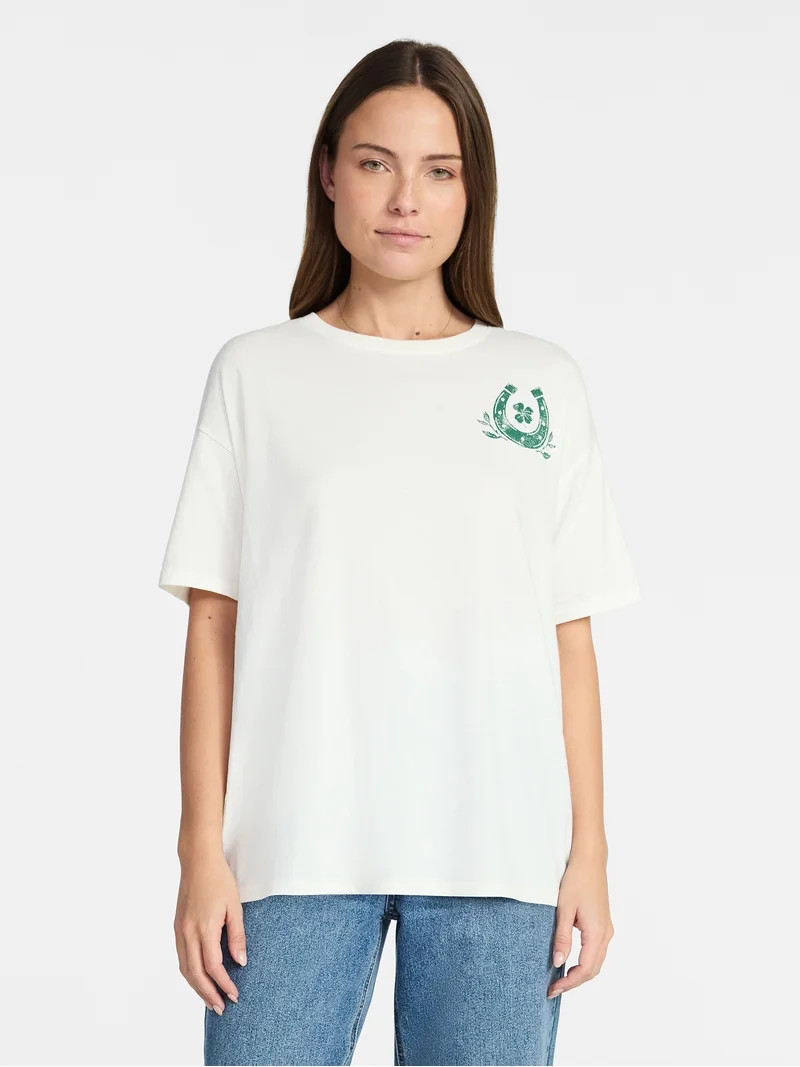 Saint Patrick's Day Women's Howdy Go Lucky Graphic Tee from Way to Celebrate, Sizes S-XXXL | Walmart (US)