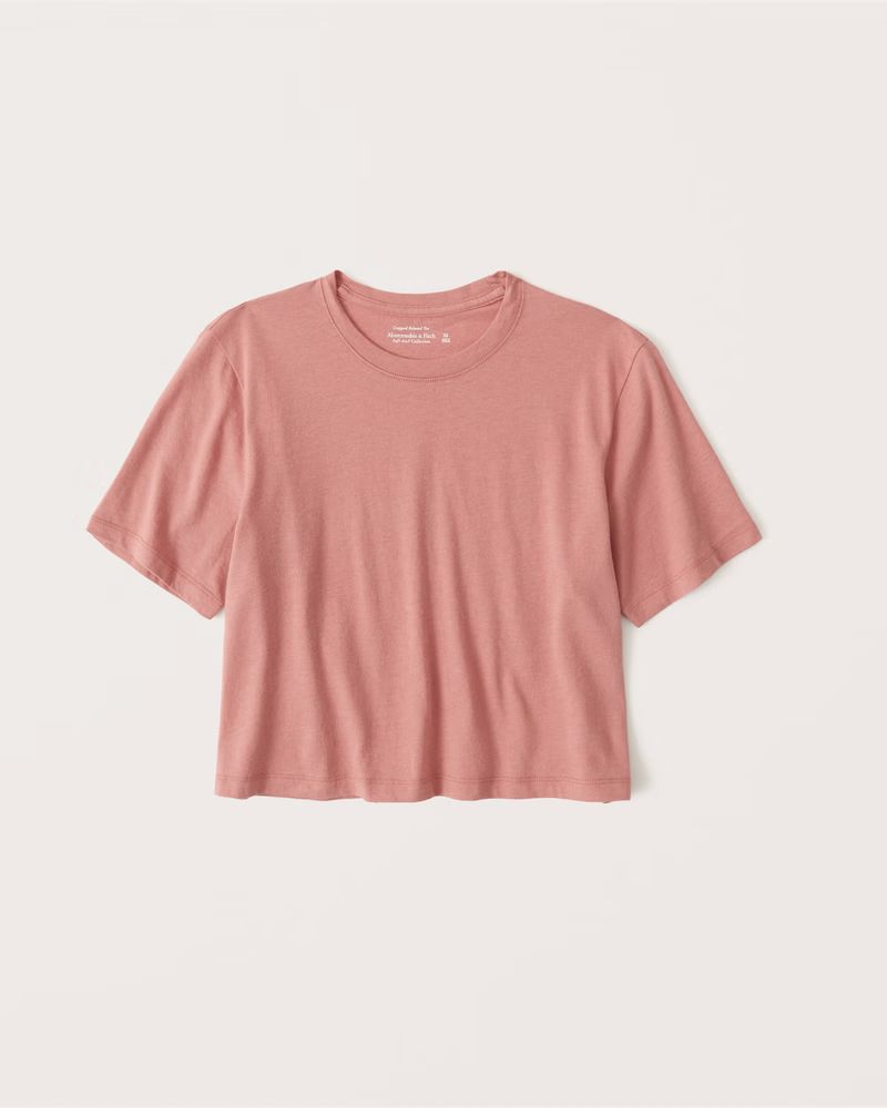 Short-Sleeve Cropped Relaxed Tee | Abercrombie & Fitch (US)