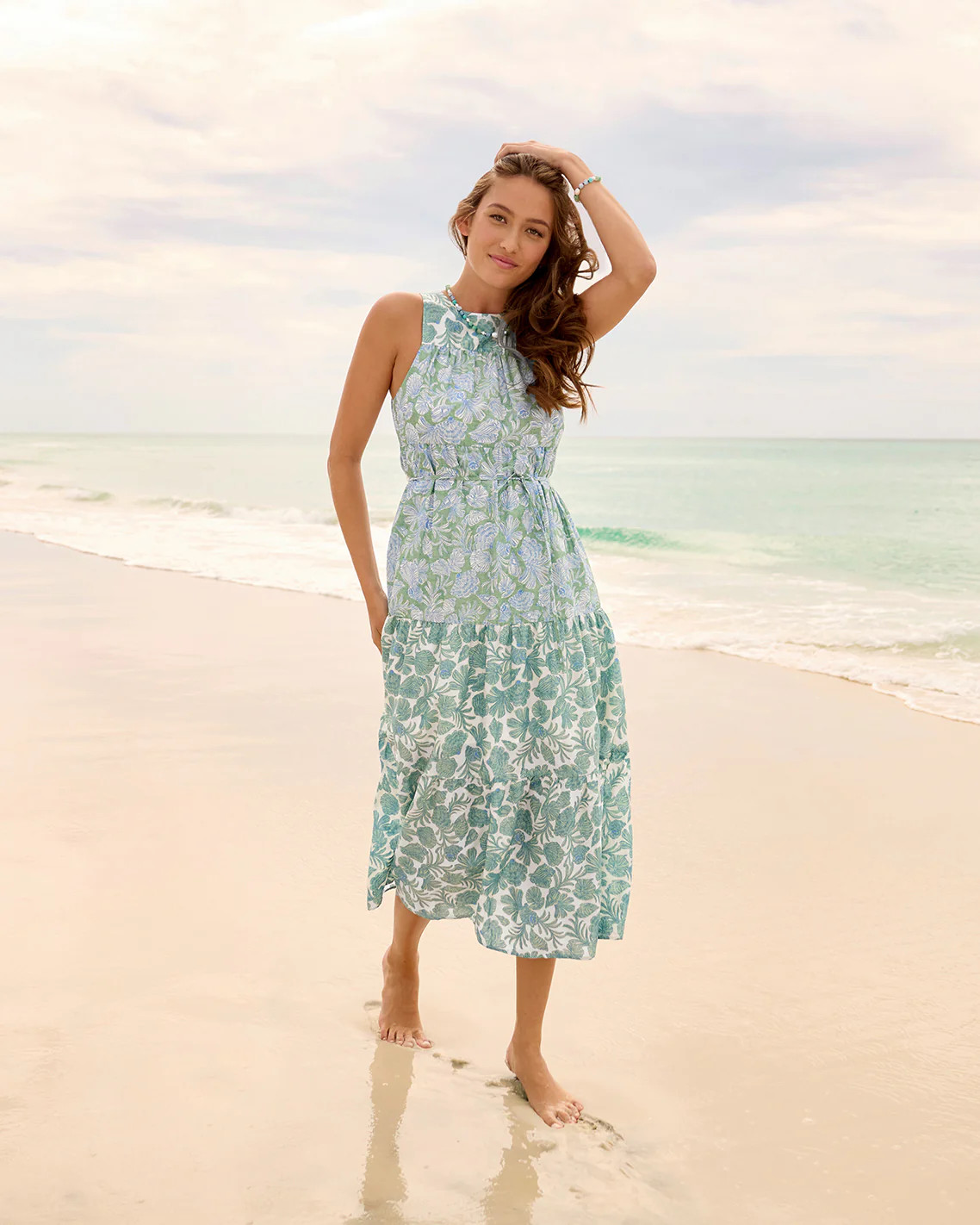Marlow Two Tone Shell Midi Dress | Draper James (US)
