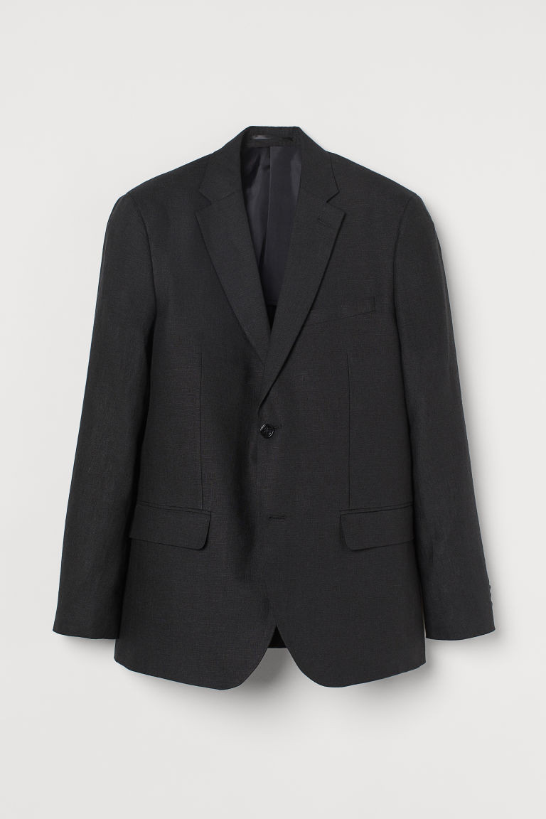 H & M - Slim Fit Linen Blazer - Black | H&M (US + CA)