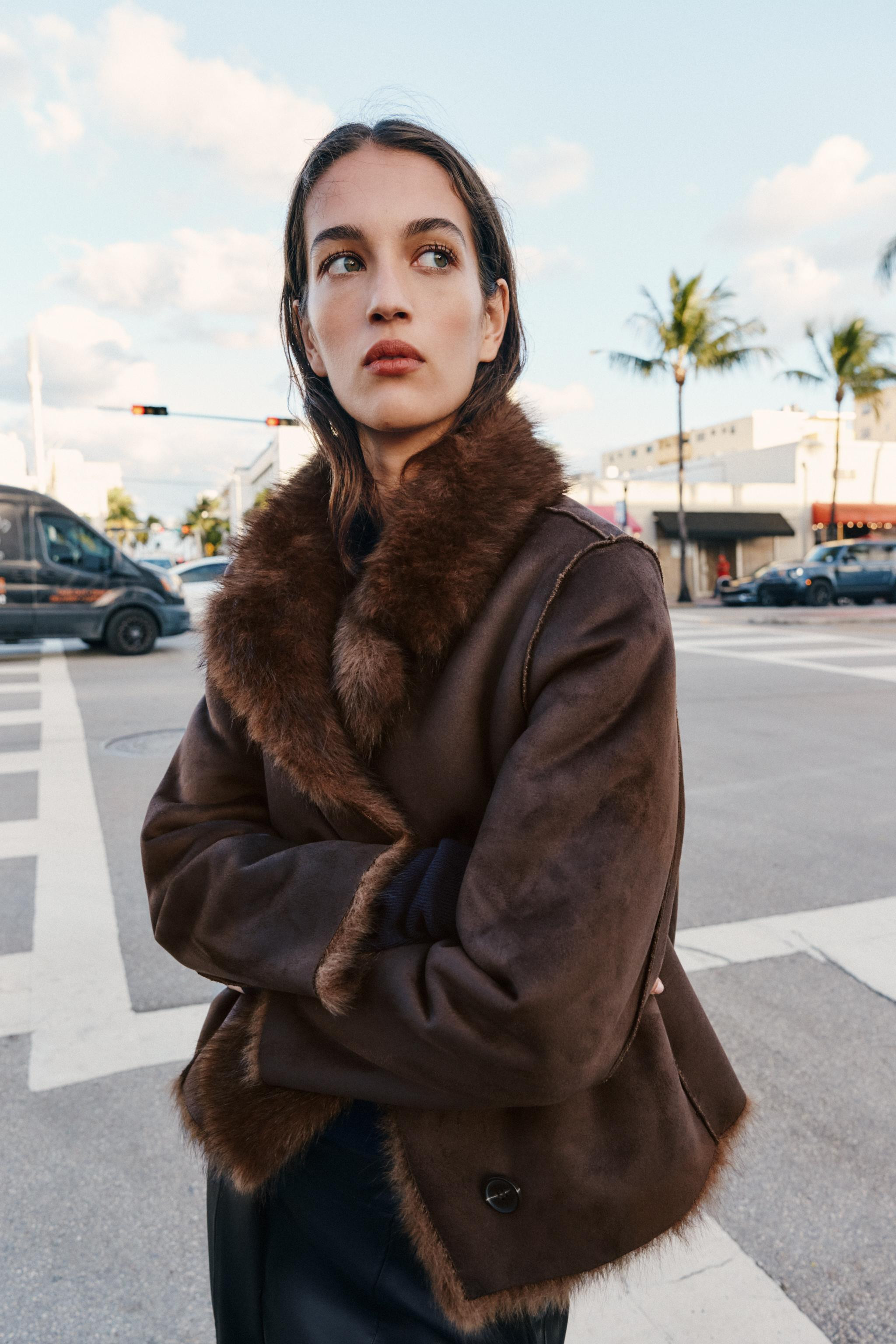REVERSIBLE DOUBLE FACED FAUX FUR JACKET | Zara US