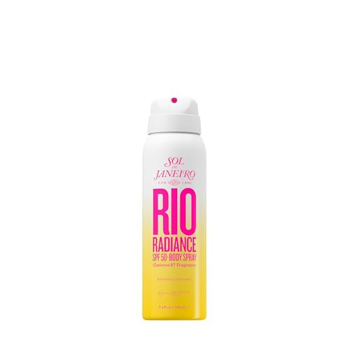 SOL DE JANEIRO Rio Radiance SPF 50 Body Spray Broad Spectrum | Spray Sunscreen for Body | Niacinamide and Antioxidants | Sheer Coverage | UV Protection | Travel Size Sunscreen | 3.4 fl oz | Amazon (US)