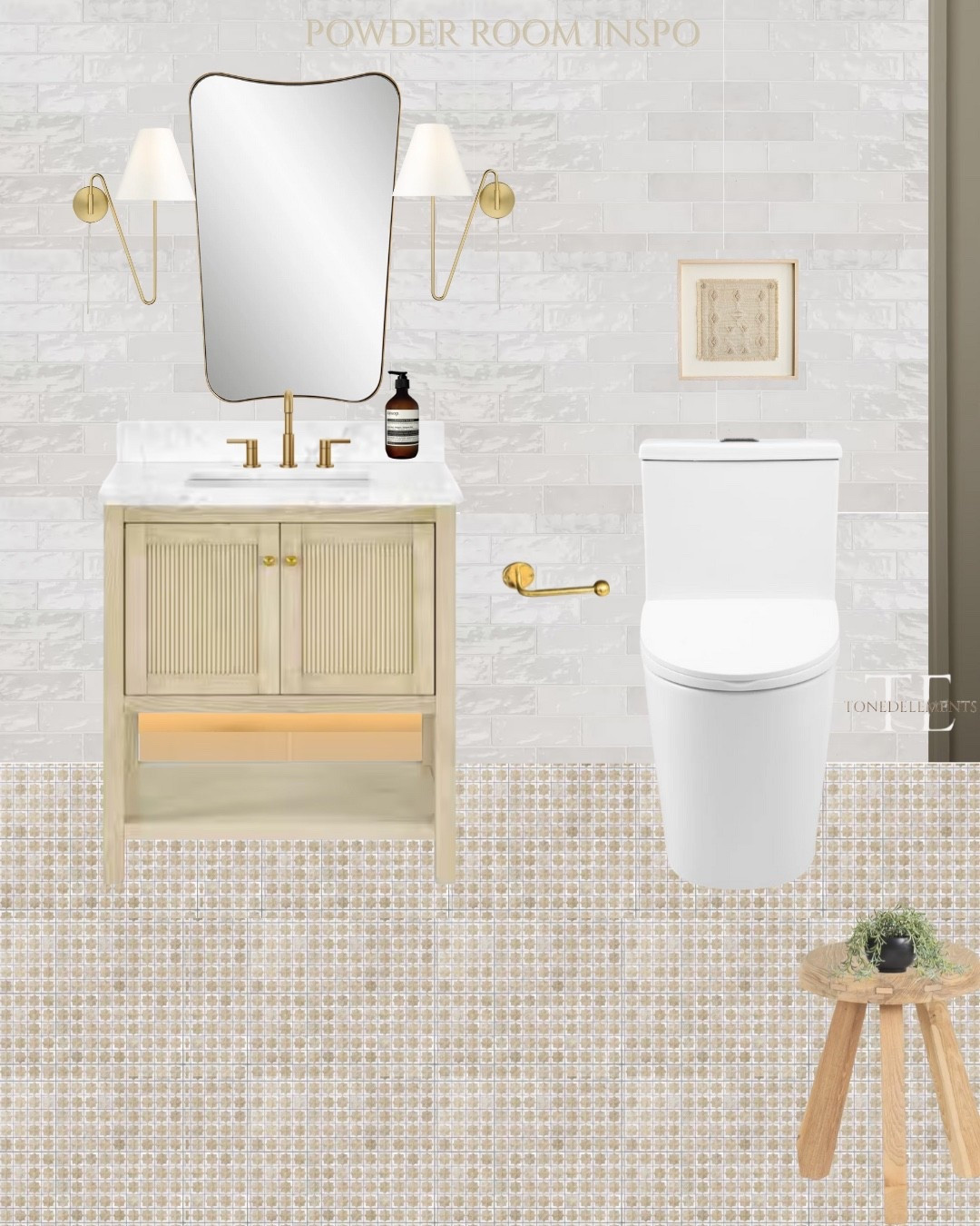 Powder room of my dreams!😮‍💨🤎 and on a budget!

Powder room styling, tiles, zellige tiles, organic powder room, mirror, vanity, marble vanity, stool 

#LTKHome #LTKOver40 #LTKFindsUnder100
