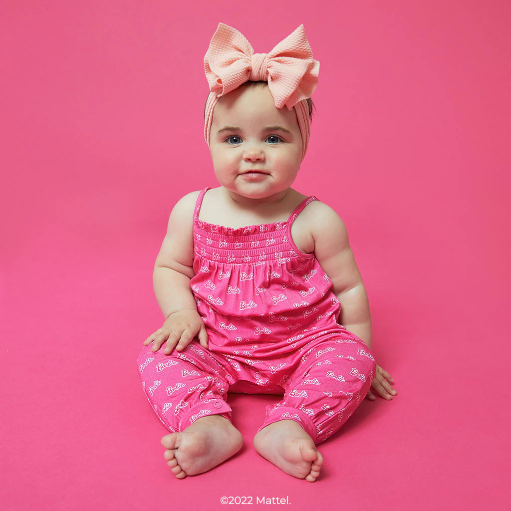 Pink Sleeveless Toddler Jumpsuit | Barbie™ | Posh Peanut