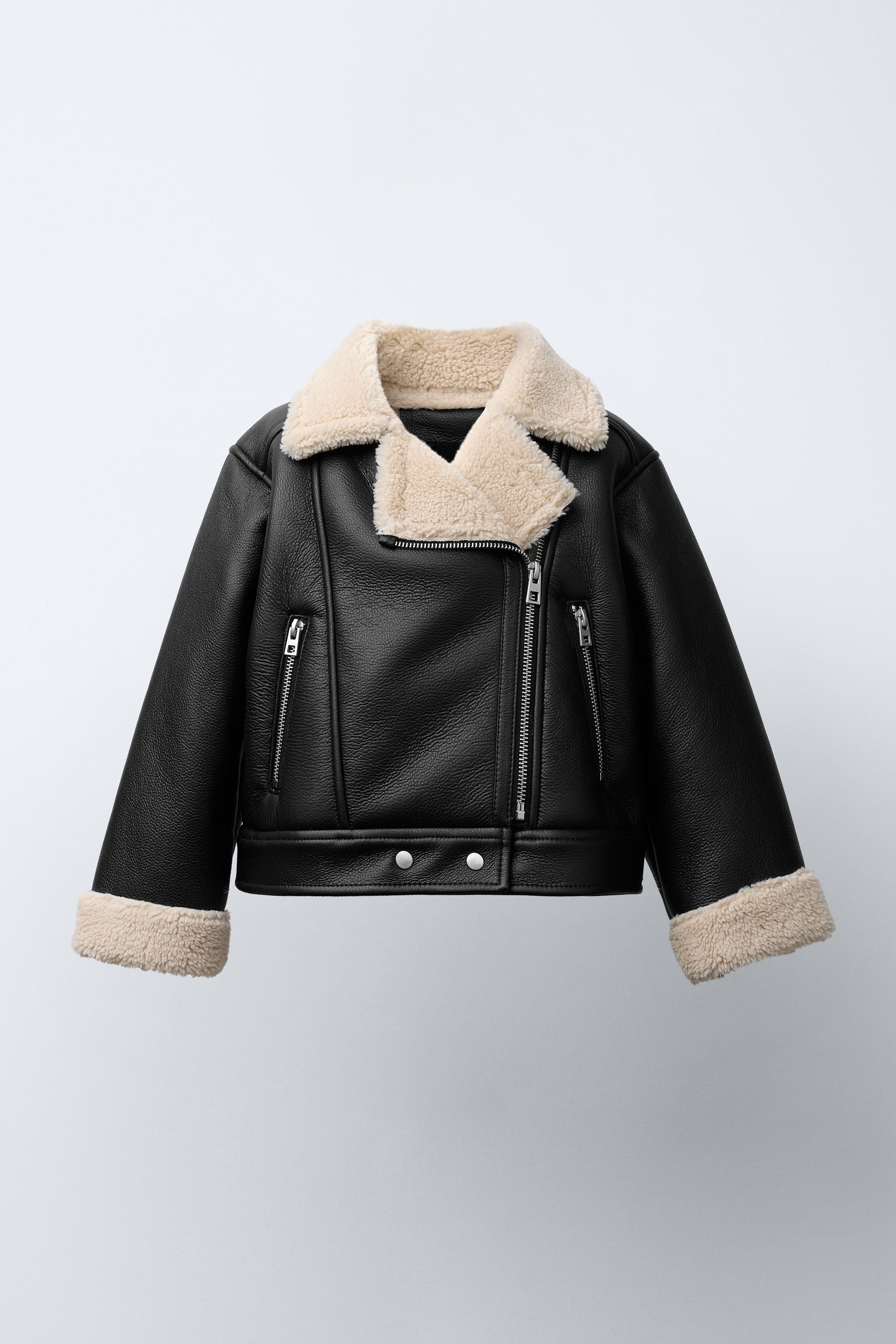 FAUX LEATHER SHEARLING JACKET | Zara US