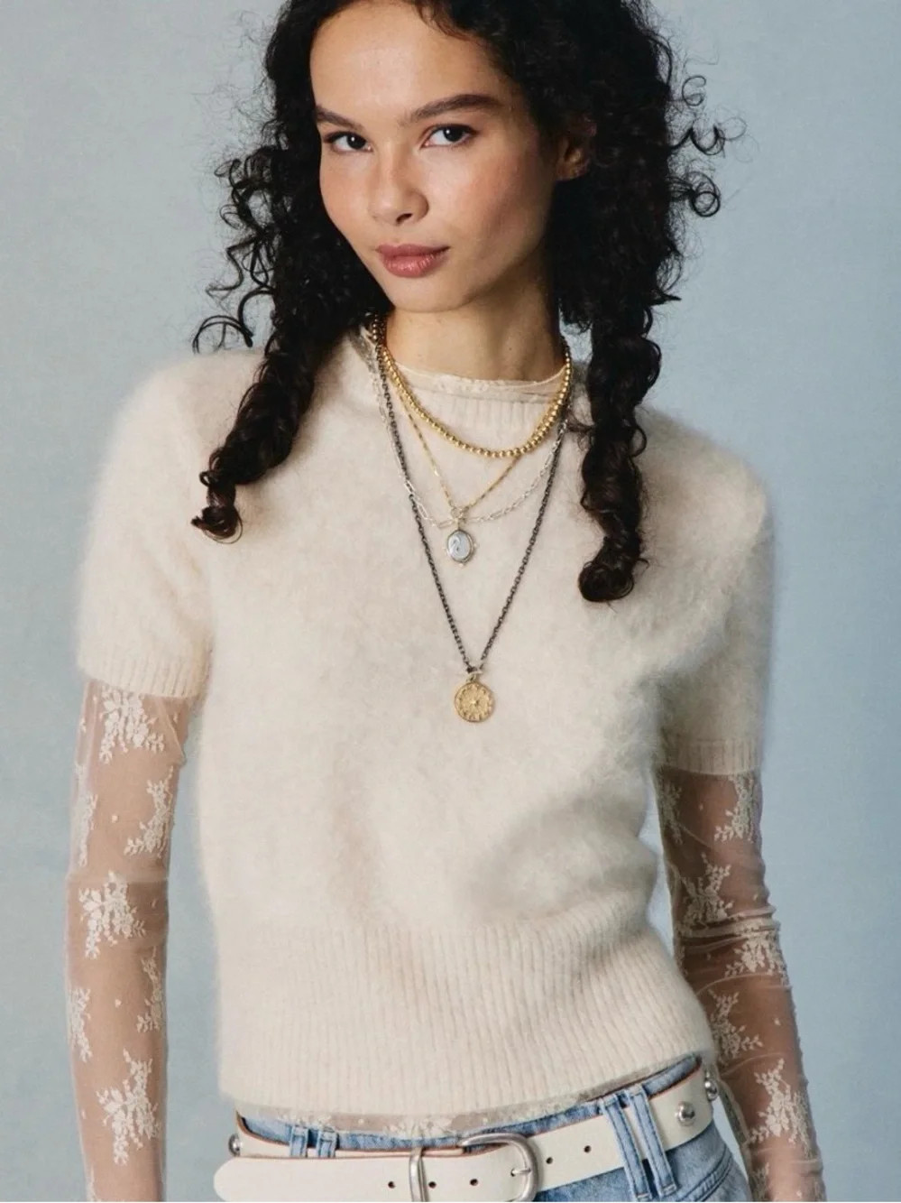 Free people belle size Small brushed 100% cashmere tee ivory cream off white | Poshmark