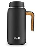 Ello Juno Vacuum Insulated Stainless Steel Water Bottle with Slider Lid, 16 oz, Black | Amazon (US)