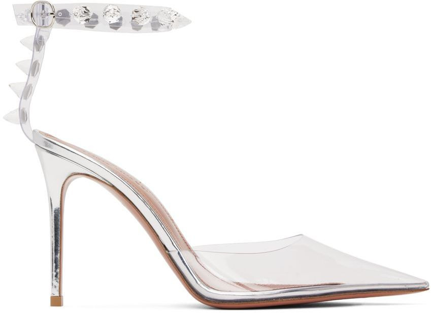 Amina Muaddi Transparent Julia Glass Heels | SSENSE
