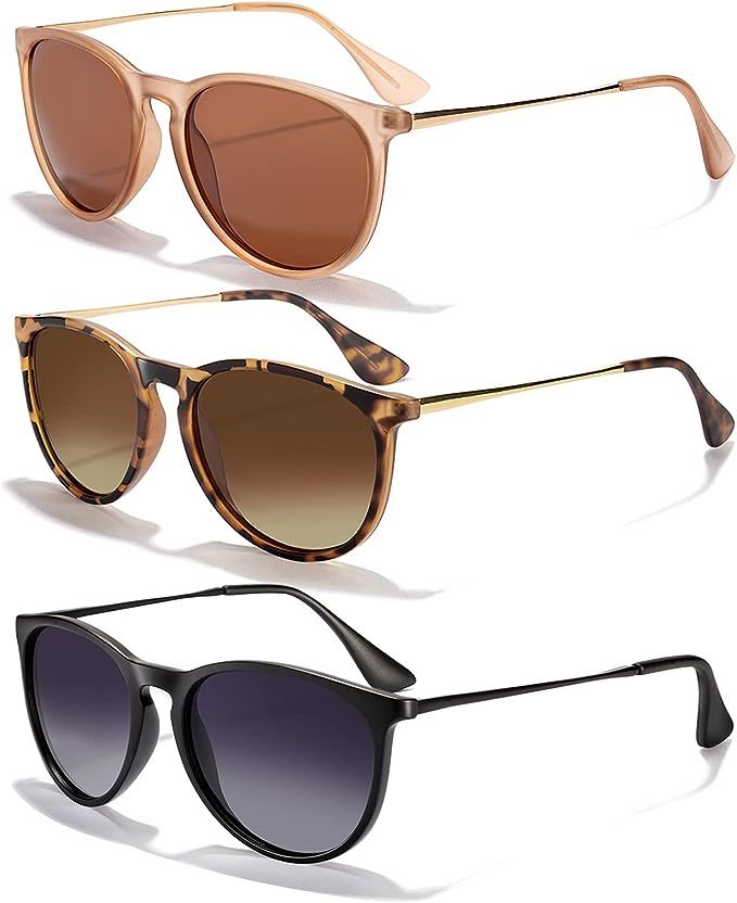 CHBP Sunglasses Womens Men Polarized UV Protection Trendy Vintage Retro Round Mirrored Lens Sungl... | Amazon (US)