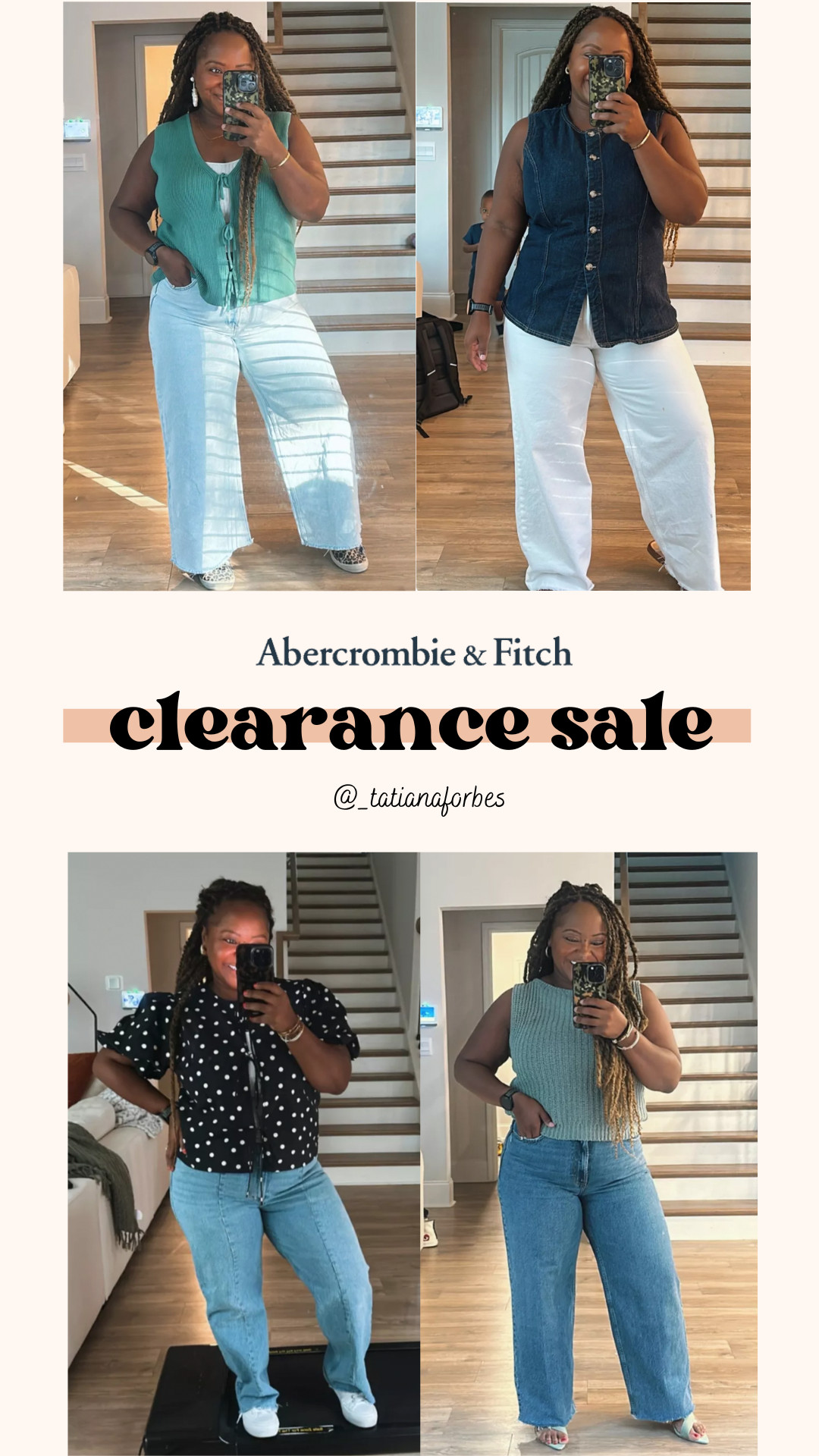My favorite Abercrombie pieces are up to 50% OFF right now! Perfect time to grab those wide-leg jeans, chic tops, and versatile vests before they sell out.

Shop these Abercrombie clearance deals while sizes last!
 

 #LTKSaleAlert #LTKMidsize #LTKPetite