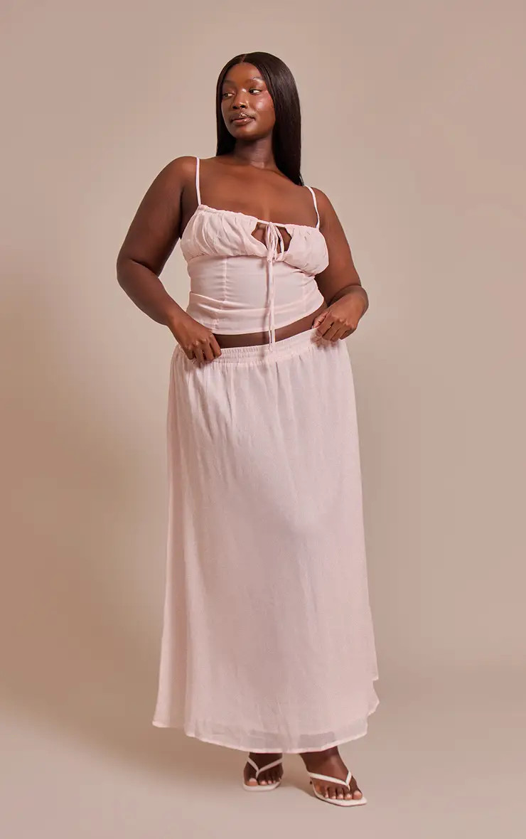 Pink Chiffon Maxi Floaty Skirt Co-ord | PrettyLittleThing USA | PrettyLittleThing US