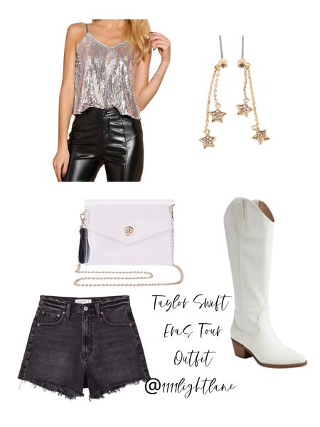 Taylor Swift Eras Tour Outfit 
*tank is color silver pink, boots currently on sale and they were so comfy to wear to the concert!! 

#LTKstyletip #LTKunder100 #LTKFind