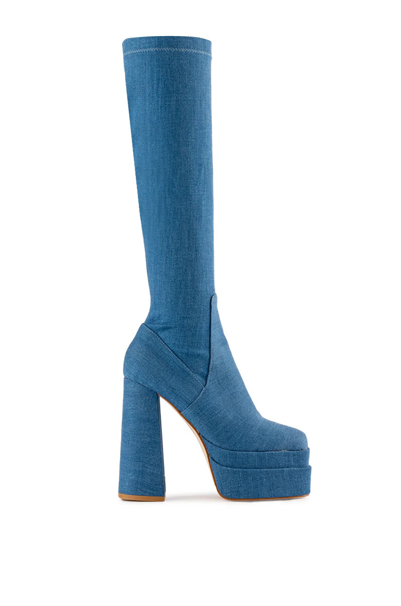 MAXINE-DENIM PLATFORM BOOT | Azalea Wang
