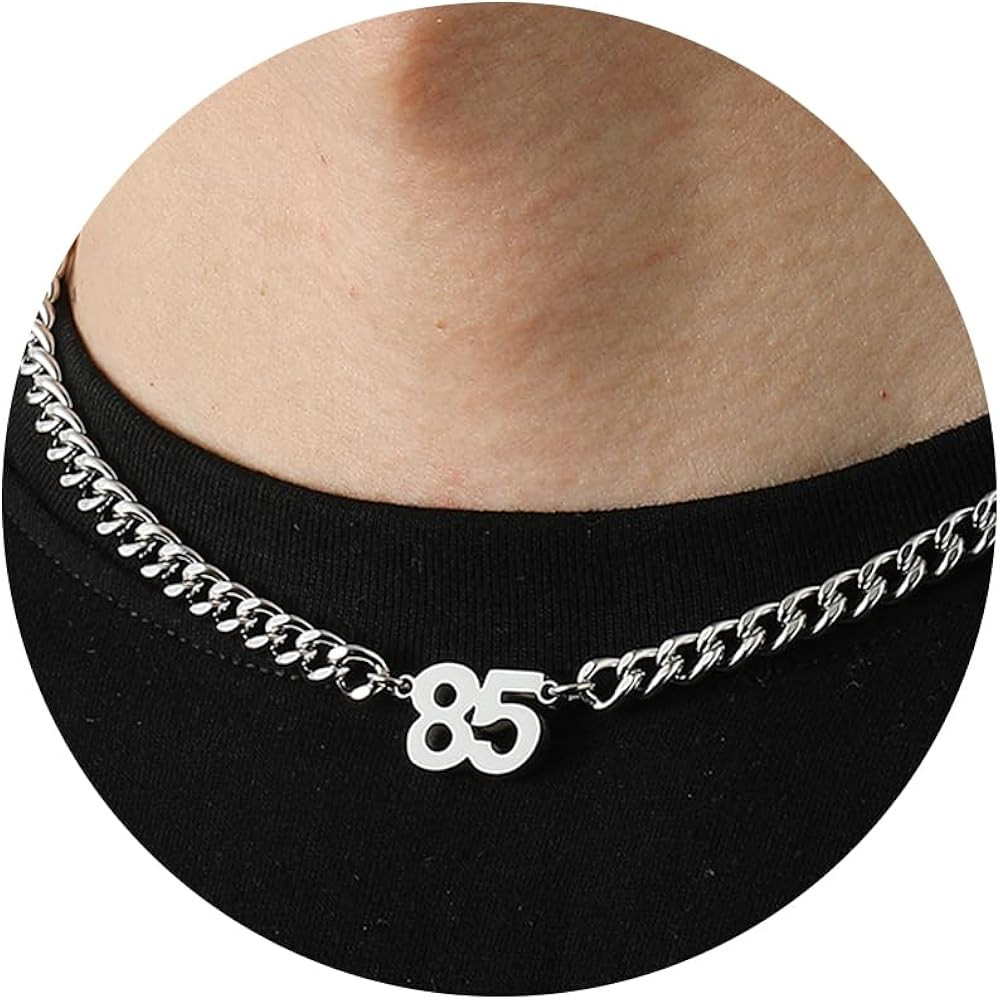 Number Necklace for Men Athletes, Stainless Steel Chain Football Soccer Basketball Baseball 0-99 ... | Amazon (US)