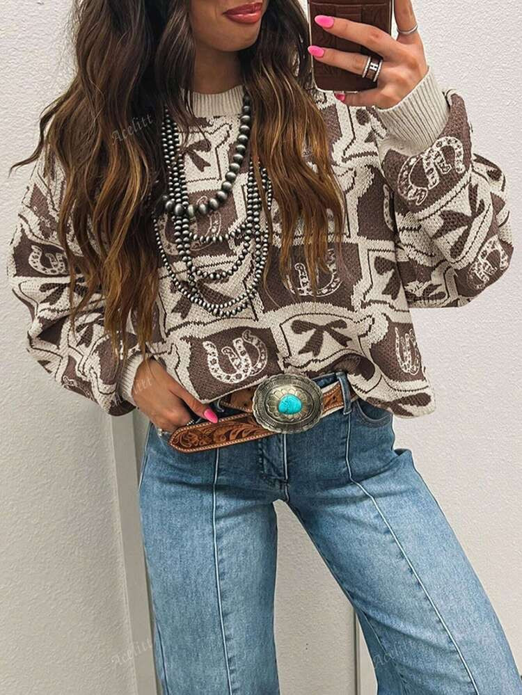 Winter Fashion Western Style Sweater | SHEIN