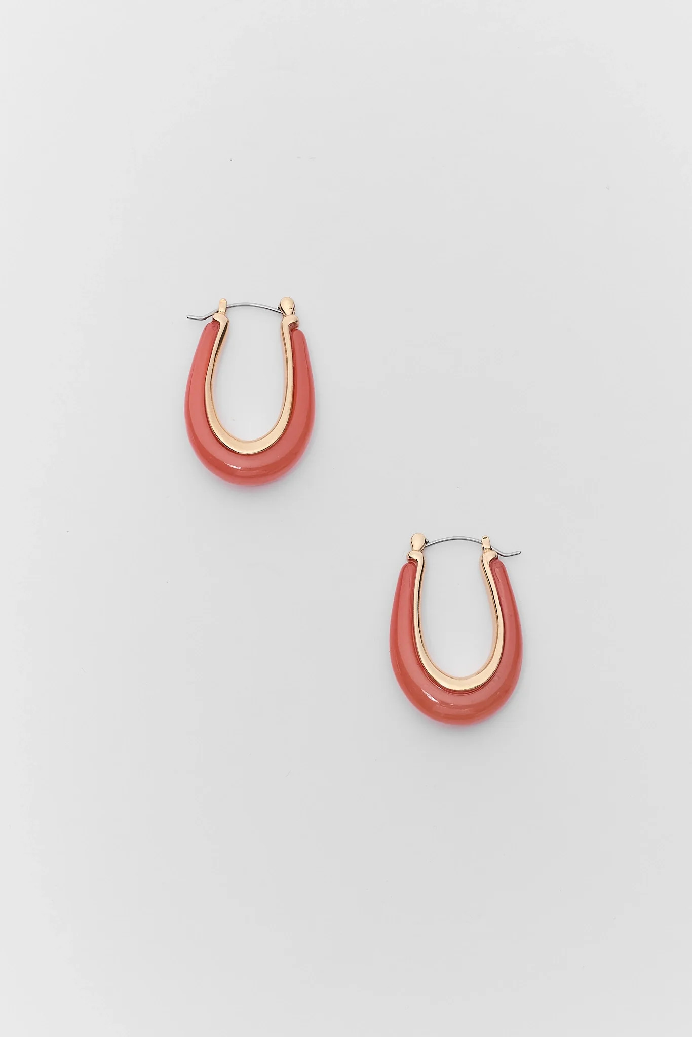 Coral Acrylic Hoop Earrings | Avara