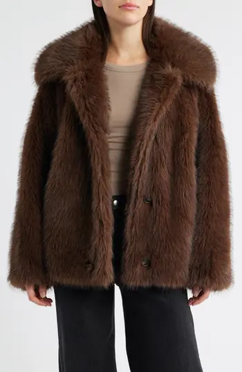 Bernardo Ellery Faux Fur Coat in Dark Brown at Nordstrom Rack, Size X-Large | Nordstrom Rack