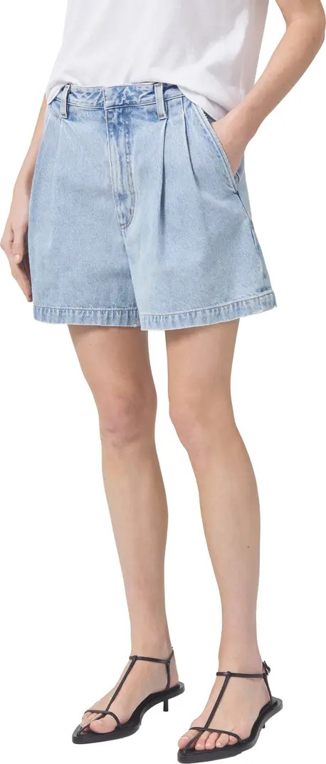 AGOLDE Becker Pleated Relaxed Fit Denim Shorts | Nordstrom | Nordstrom