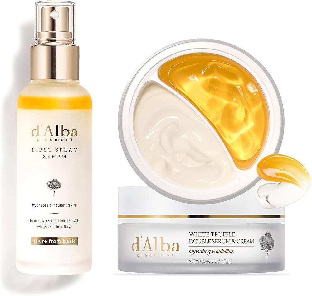 d'Alba White Truffle First Spray Serum and White Truffle Double Serum & Cream Bundle (100ml, 70g) | Amazon (US)