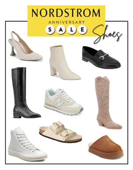 Nordstrom Anniversary Shoes / NSale / Nordstrom Sale / NSale 2023 / loafers / western boots / white Converse / Birkenstocks / UGG slippers / platform UGGs / New Balance / white booties 

#LTKsalealert #LTKshoecrush #LTKxNSale