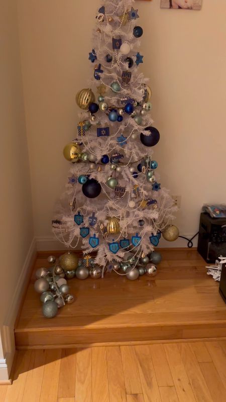 Beautiful white and blue Christmas / Hanukkah tree! 

#LTKSeasonal #LTKhome #LTKHoliday