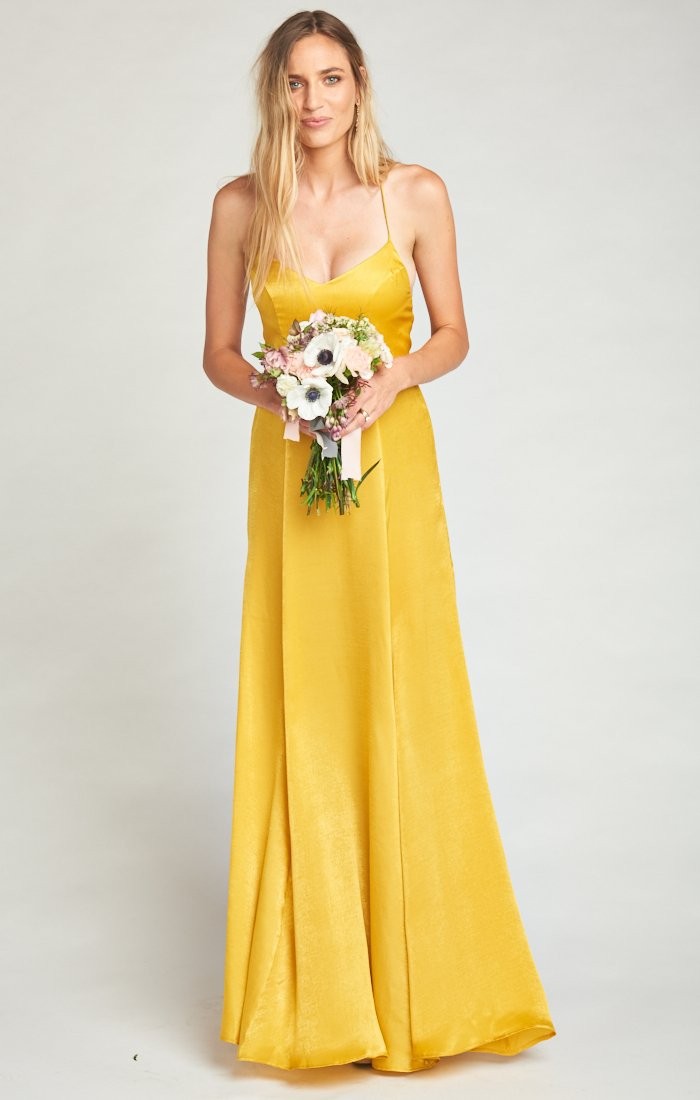 goldenrod bridesmaid dresses