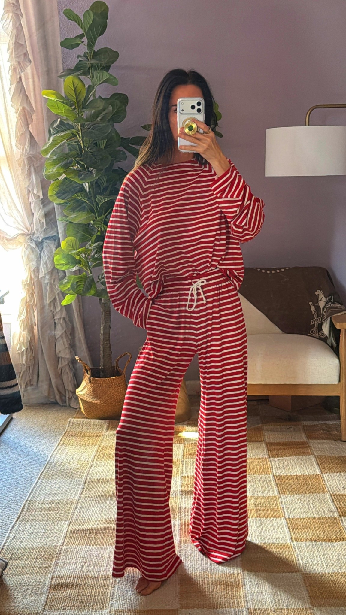 Striped, festive, and officially living in this until further notice ❤️🎄

Fresh delivery, instant obsession. The softest material, the coziest fit, and yes… we’ve got pockets 🙌🏼

Equal parts cute + comfy = my kind of uniform.

Wearing XS

#NicoleColeeStyle #CozyChic #LoungewearLove #FestiveStyle #StripedSet #ComfyButCute #HolidayAtHome #LTKStyle #LTKFinds #FashionOver40 #CasualChic #WinterUniform #Obsessed #SoftStyle #nicolecolee 



#LTKGiftGuide #LTKHoliday #LTKdayinmylife