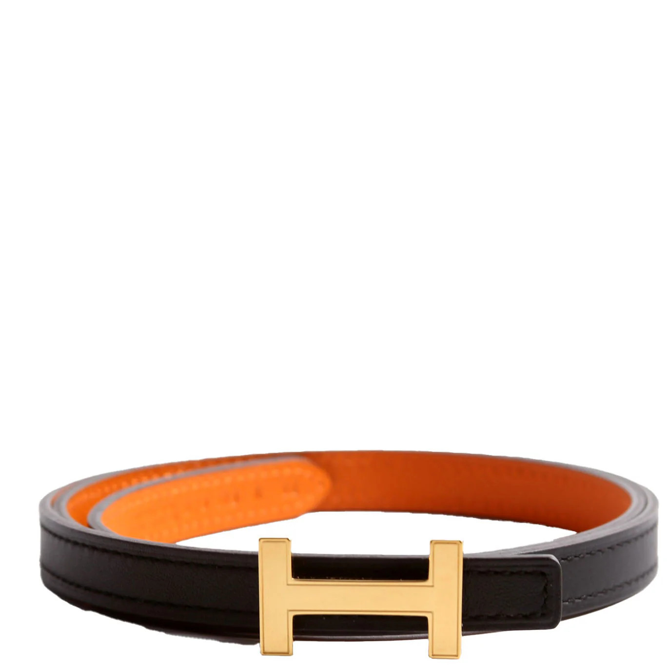 Focus 75MM Belt Size 75 Black/Orange | Keeks Designer Handbags