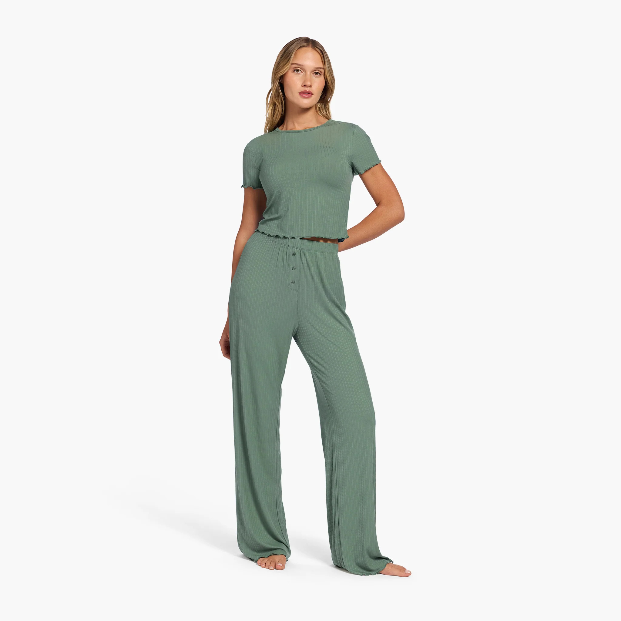 Mini Rib Pajama Set | Nuuds US