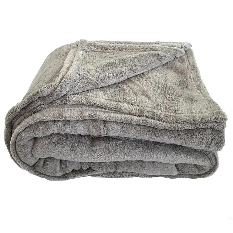 Coral Fleece Throw Blanket Soft Elegant Cover Queen Gray | Walmart (US)
