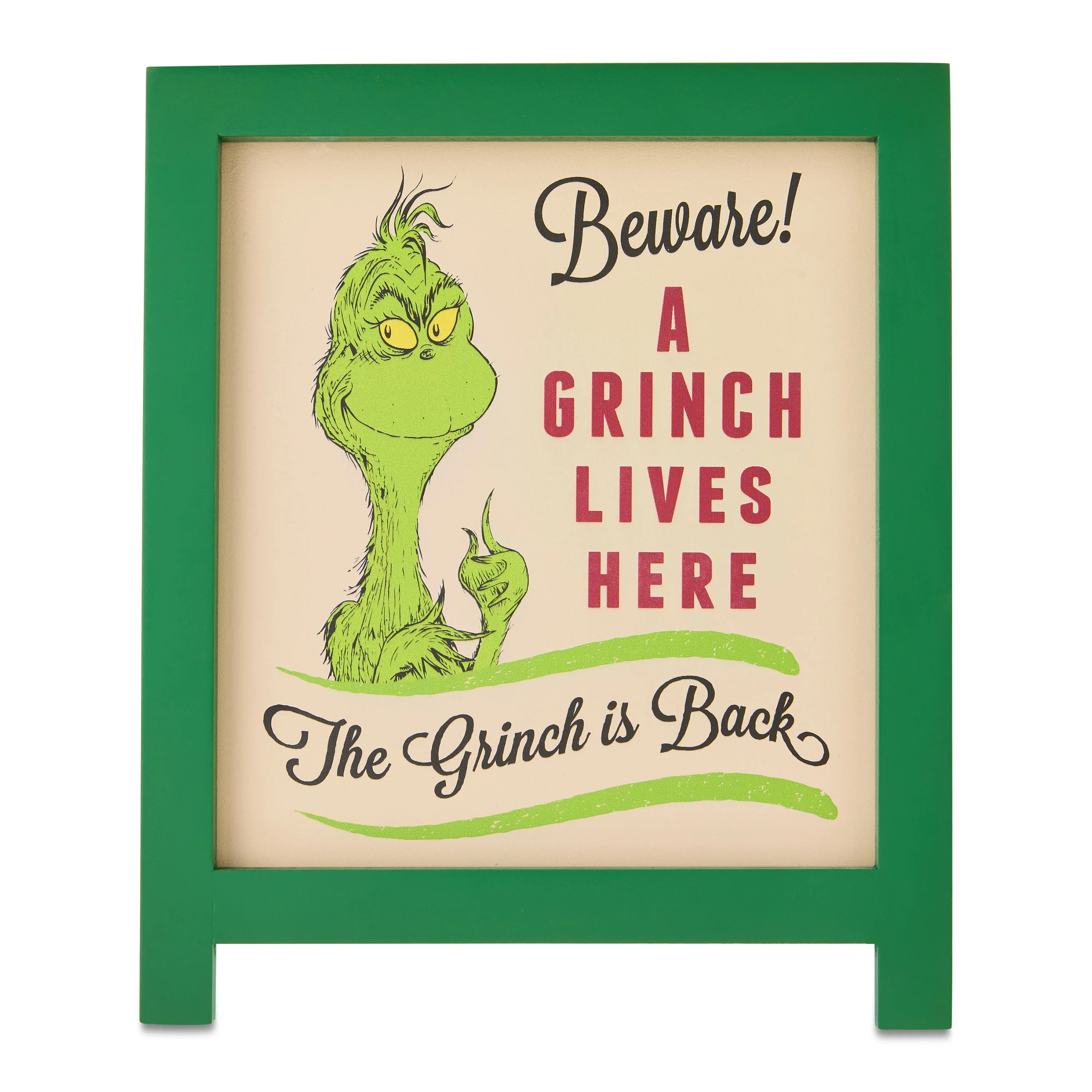 Grinch Tabletop Double Sided Bistro Sign, MDF, by Ruz - Walmart.com | Walmart (US)