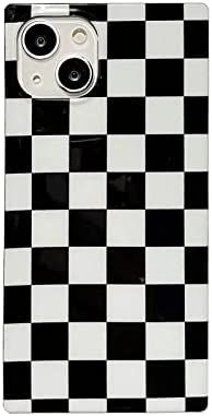 Square Checkered Phone Case for iPhone 13 Pro Max Black White Grids Plaid Checkerboard Slim Soft ... | Amazon (US)