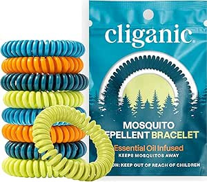 Cliganic 25 Pack Mosquito Repellent Bracelets, DEET-Free Bands, Individually Wrapped (Packaging M... | Amazon (US)